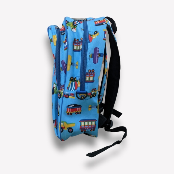 Wildkin 15 Inch Trains, Planes, & Trucks Backpack in Lt Blue - Picture 3 of 10